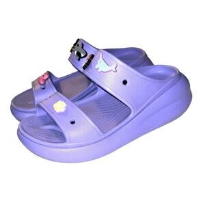 Crocs Crush Wedge Slide Sandal Women's Size 10 US Purple Men's Size 8 EUC